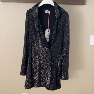 BLACK COCKTAIL SEQUENCE DRESS BY MUMU Size SMALL